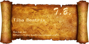Tiba Beatrix névjegykártya